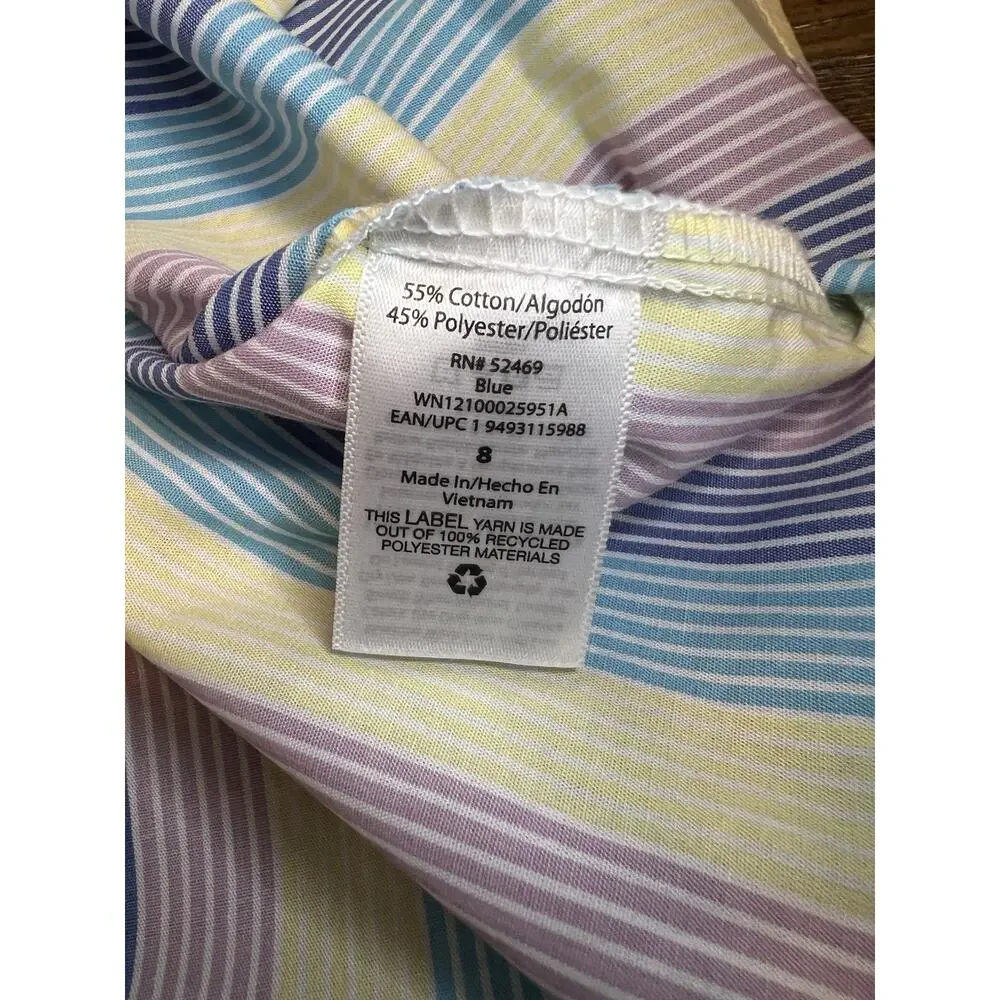 Wonder Nation Boys Button Down Shirt Size 8 Long Sleeve Colorful Dress Shirt